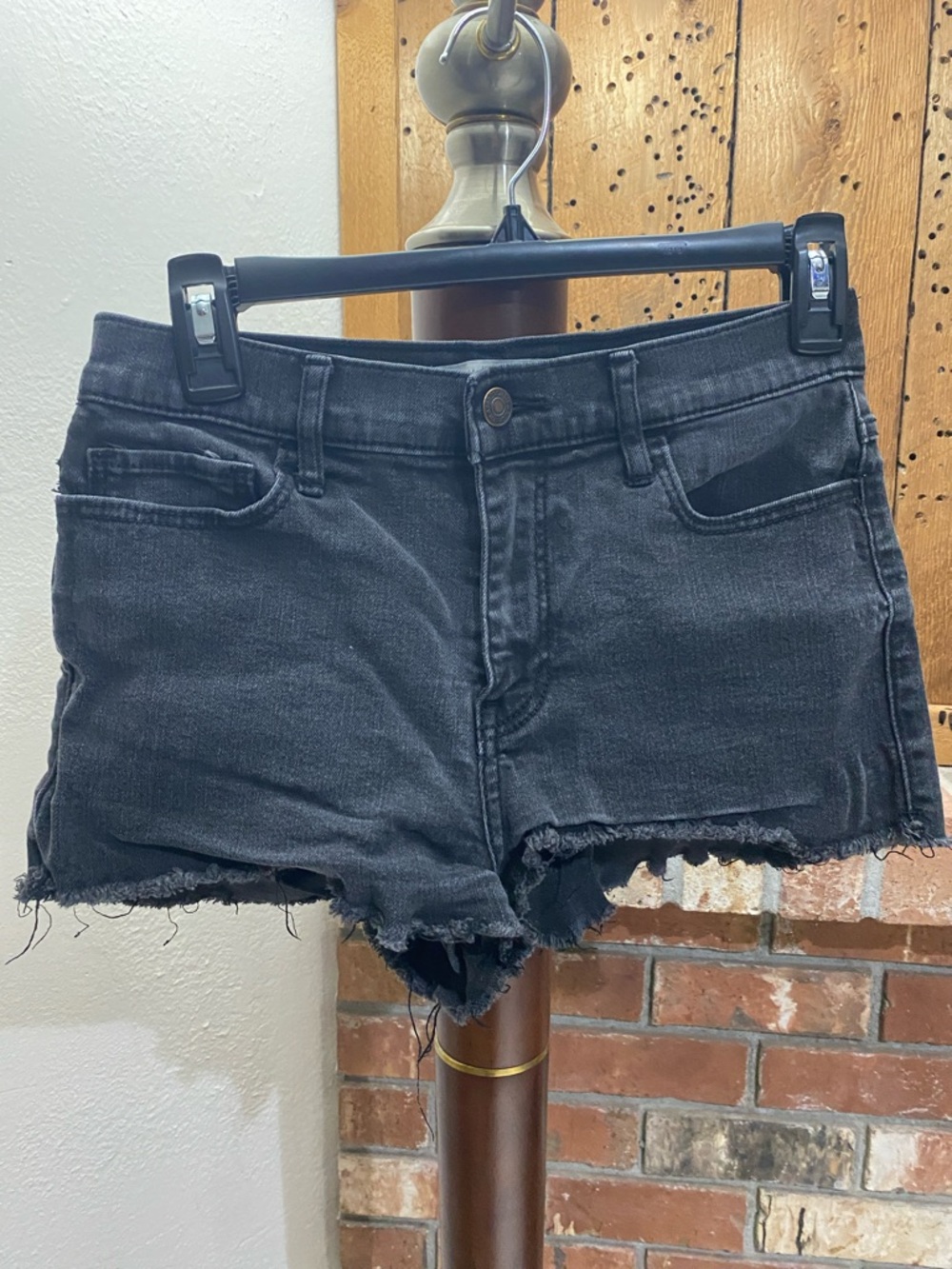 Abercrombie & Fitch Black Distressed Denim Cutoff Shorts